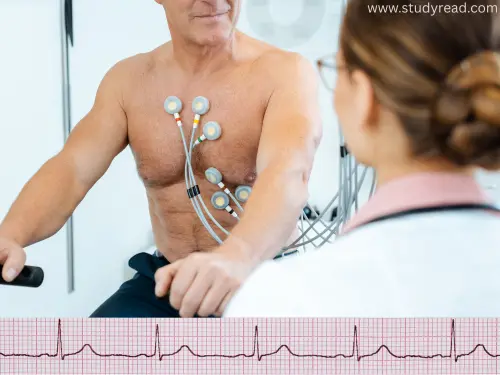ECG recording on a patient by nurse