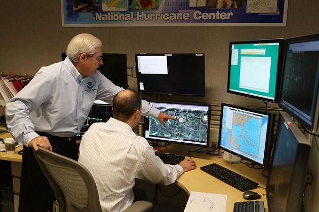 scientists studying weather