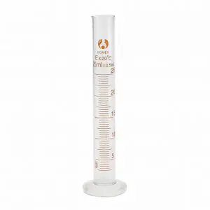 glass measuring cylinder with rulings