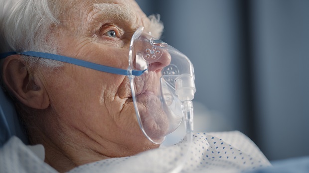 patient with respiratory support