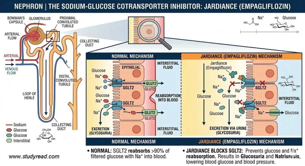 Januvia vs Jardiance pharmacological mechanism diagram Studyread